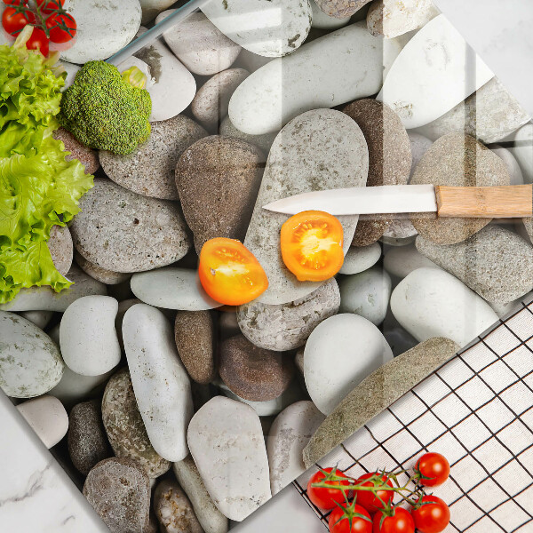 Tagliere in vetro temperato Sfondo di piccole pietre