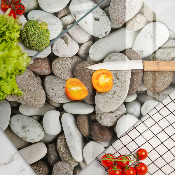 Tagliere in vetro temperato Sfondo di piccole pietre