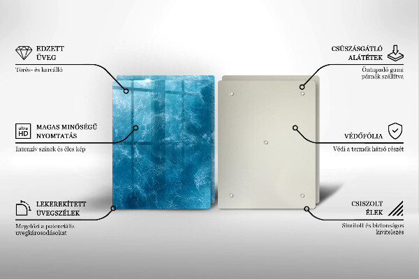 Tagliere in vetro temperato Acqua blu