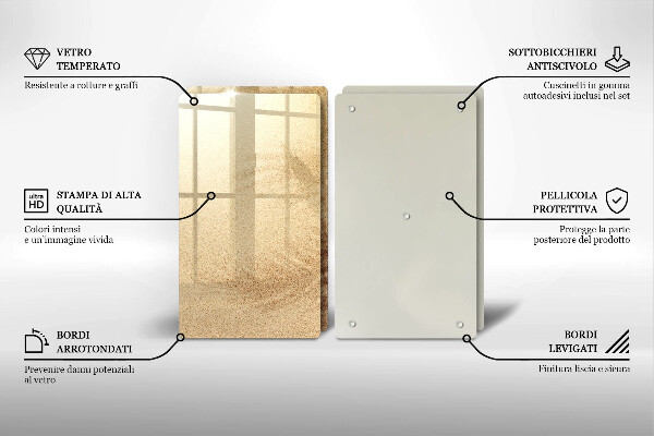 Tagliere in vetro temperato Vacanza sulla spiaggia di sabbia