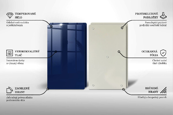 Tagliere in vetro temperato Colore blu