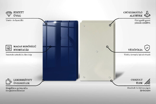 Tagliere in vetro temperato Colore blu