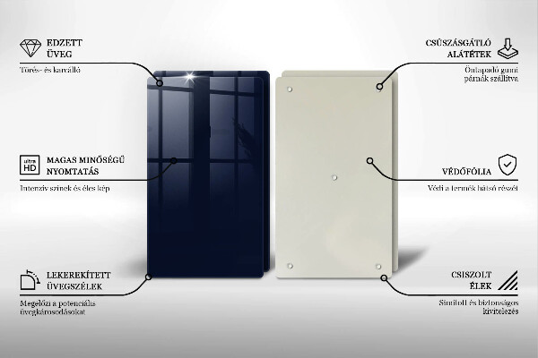 Tagliere in vetro temperato blu navy