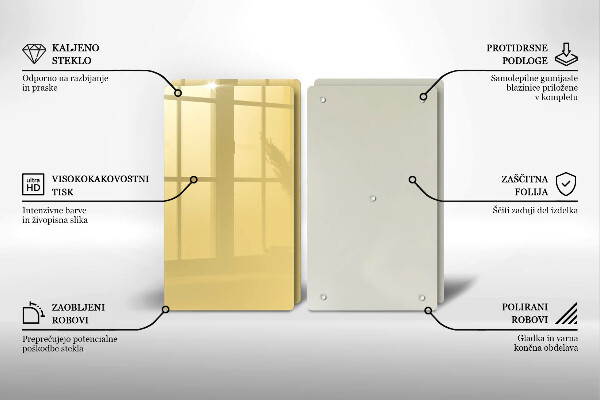 Tagliere in vetro temperato Giallo