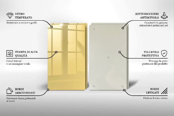 Tagliere in vetro temperato Giallo