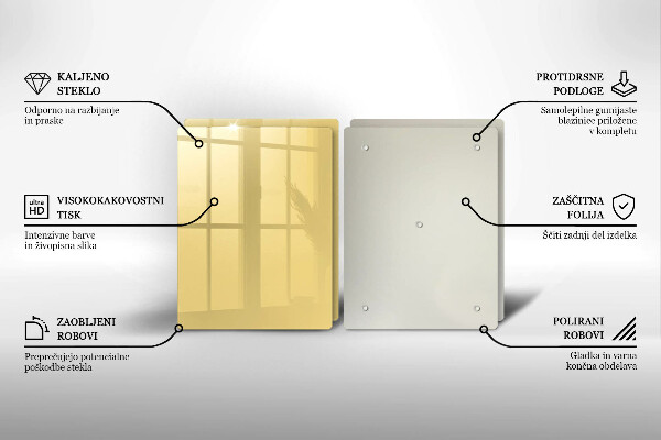 Tagliere in vetro temperato Giallo