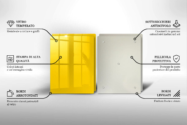 Tagliere in vetro temperato Giallo