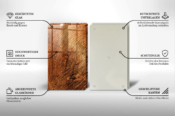 Tagliere in vetro temperato Venatura del legno dell'albero