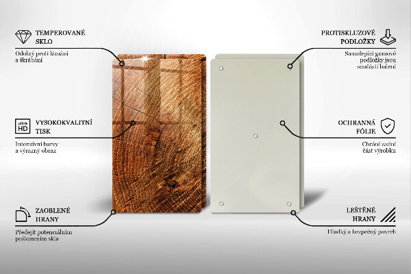 Tagliere in vetro temperato Venatura del legno dell'albero