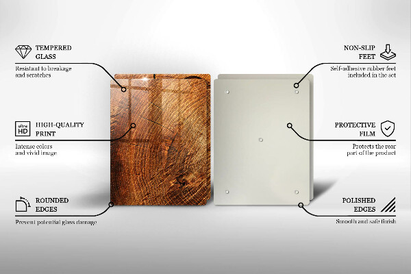 Tagliere in vetro temperato Venatura del legno dell'albero