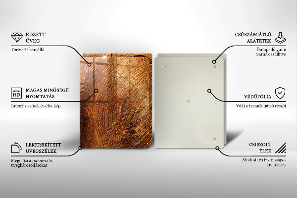 Tagliere in vetro temperato Venatura del legno dell'albero