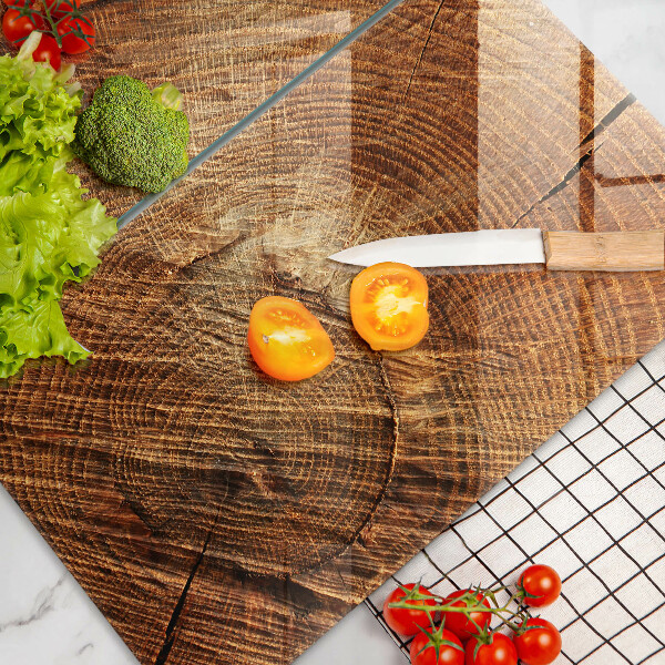 Tagliere in vetro temperato Venatura del legno dell'albero