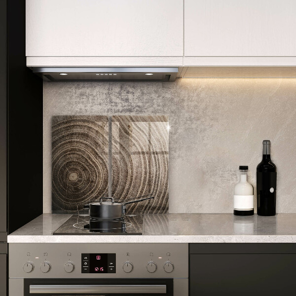 Tagliere in vetro temperato Anelli di legno