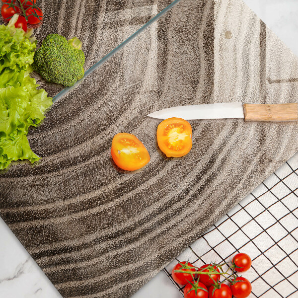 Tagliere in vetro temperato Anelli di legno