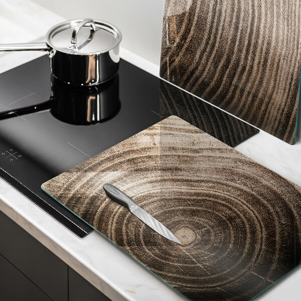 Tagliere in vetro temperato Anelli di legno