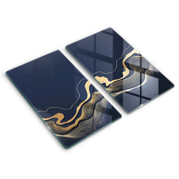 Tagliere in vetro temperato Linee dorate astratte