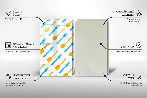 Tagliere in vetro temperato Forchette e cucchiai