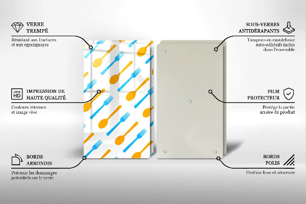 Tagliere in vetro temperato Forchette e cucchiai