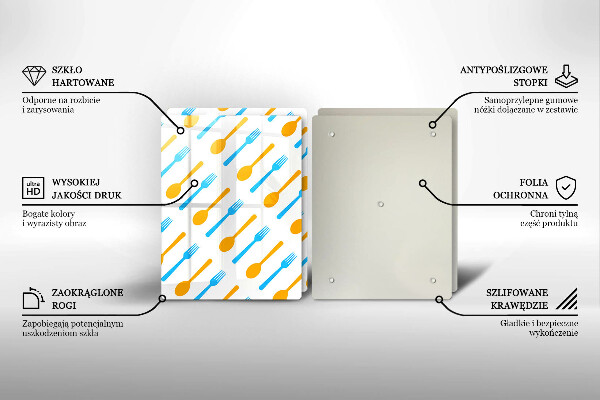 Tagliere in vetro temperato Forchette e cucchiai