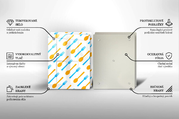 Tagliere in vetro temperato Forchette e cucchiai