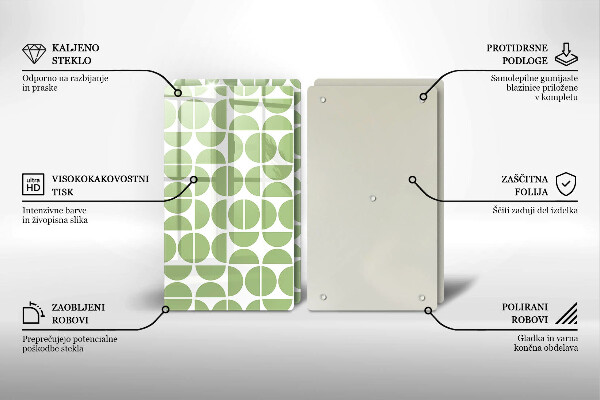 Tagliere in vetro temperato Modello di forme boho