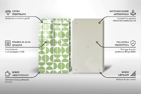 Tagliere in vetro temperato Modello di forme boho