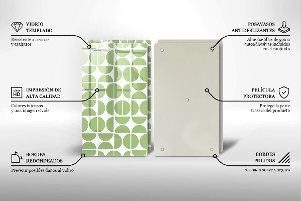 Tagliere in vetro temperato Modello di forme boho