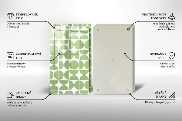 Tagliere in vetro temperato Modello di forme boho