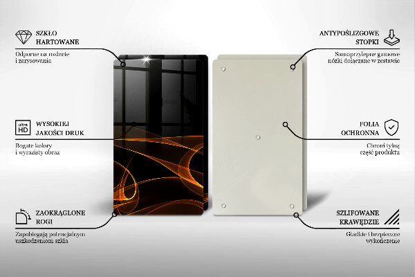 Tagliere in vetro temperato Linee astratte