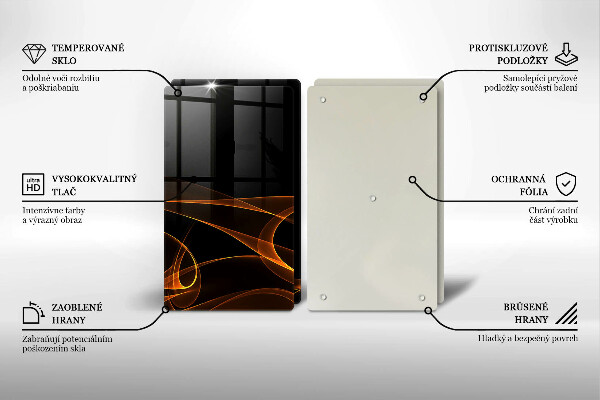 Tagliere in vetro temperato Linee astratte