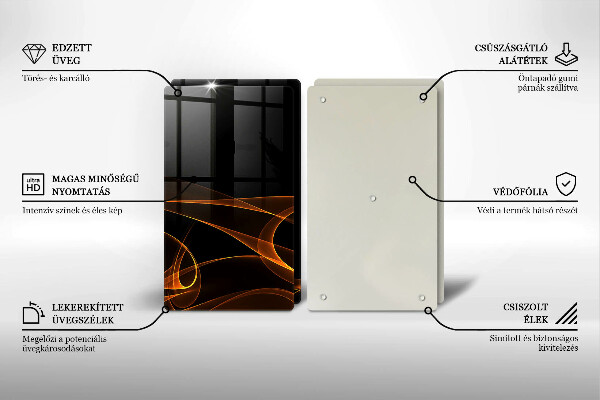 Tagliere in vetro temperato Linee astratte