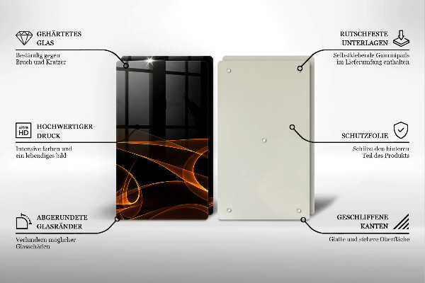 Tagliere in vetro temperato Linee astratte
