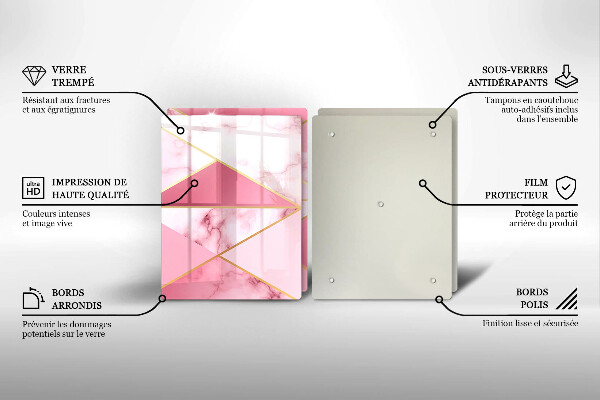 Tagliere in vetro temperato Marmo geometrico