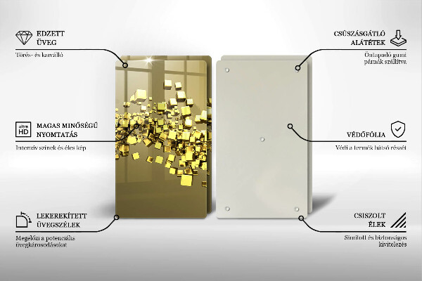 Tagliere in vetro temperato Geometria astratta 3D