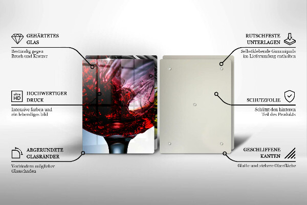 Tagliere in vetro temperato Bicchieri di vino