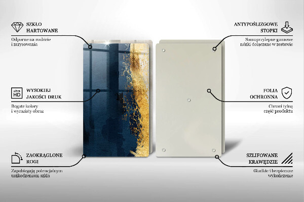 Tagliere in vetro temperato Astrazione dell'oro