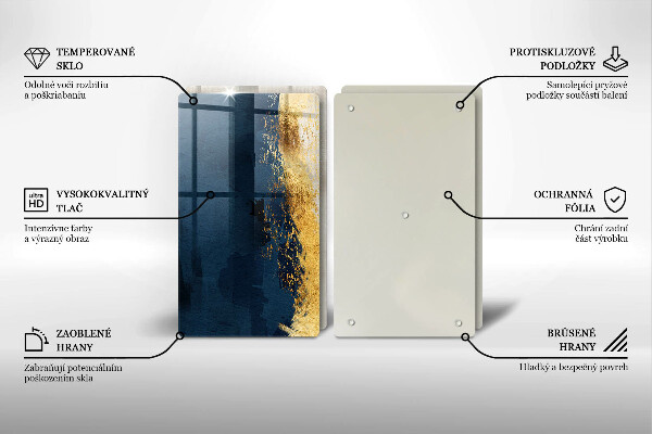 Tagliere in vetro temperato Astrazione dell'oro