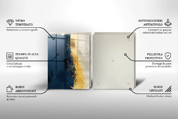 Tagliere in vetro temperato Astrazione dell'oro