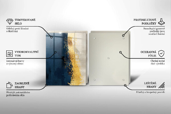 Tagliere in vetro temperato Astrazione dell'oro