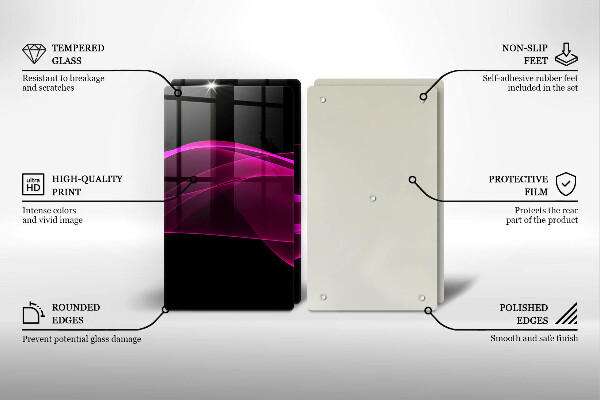 Tagliere in vetro temperato Astrazione rosa