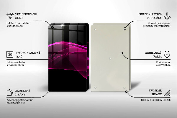 Tagliere in vetro temperato Astrazione rosa