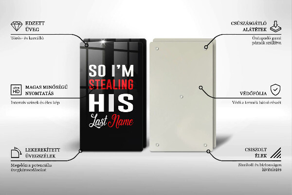 Tagliere in vetro temperato Iscrizione frase modello