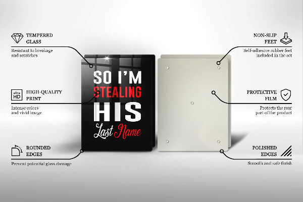 Tagliere in vetro temperato Iscrizione frase modello