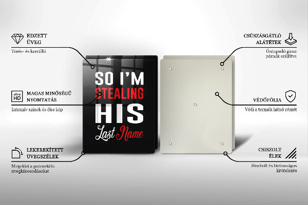 Tagliere in vetro temperato Iscrizione frase modello