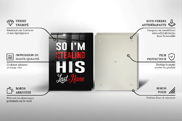 Tagliere in vetro temperato Iscrizione frase modello