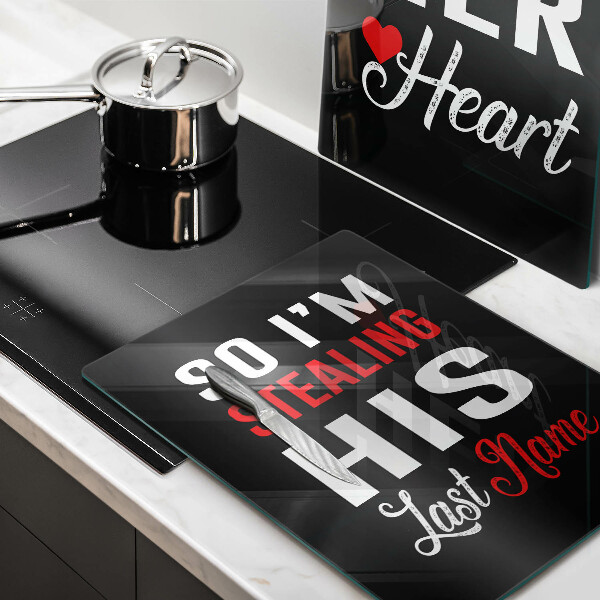 Tagliere in vetro temperato Iscrizione frase modello