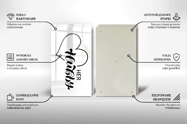 Tagliere in vetro temperato Iscrizione frase modello