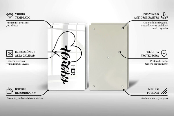 Tagliere in vetro temperato Iscrizione frase modello
