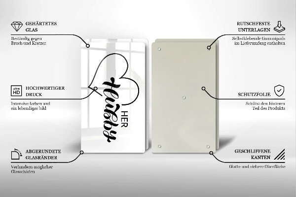 Tagliere in vetro temperato Iscrizione frase modello