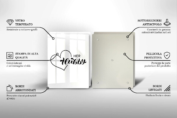 Tagliere in vetro temperato Iscrizione frase modello